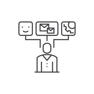 Data visualization line icon concept. Data visualization vector linear 스톡 일러스트