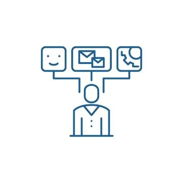Data visualization line icon concept. Data visualization flat vector symbol Illustrazione stock