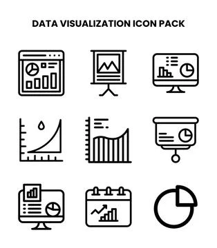 Data Visualization Line Scalable Icons Pack Stockillustratie