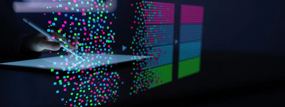 Data visualization platform for business analytics with interactive touchscre Фото