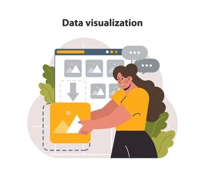 Data visualization. Representation of information using graphics, charts Stock Illustration
