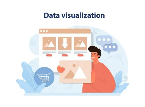 Data visualization. Representation of information using graphics, charts Stock Illustration