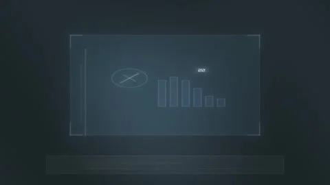 Data visualization shows bar charts and graphs in blue Stock Footage 339327494