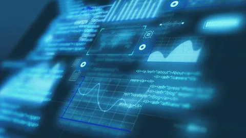 Data visualization shows trends and patterns on a digital screen at night イラスト素材