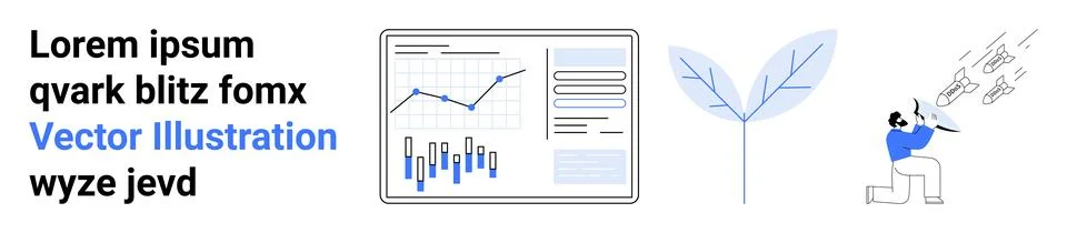 Data visualization, sustainability, communication, modern business, economic  Stockillustratie