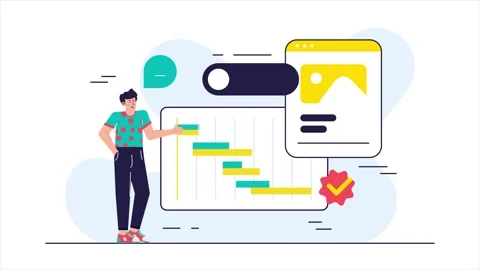 Data visualization with user interaction and graphs illustration business Stock Footage 292849381