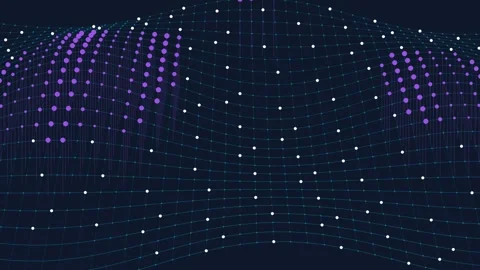 Data Visualization Wave on Abstract Digital Grid for Tech Content Vidéo 334861050