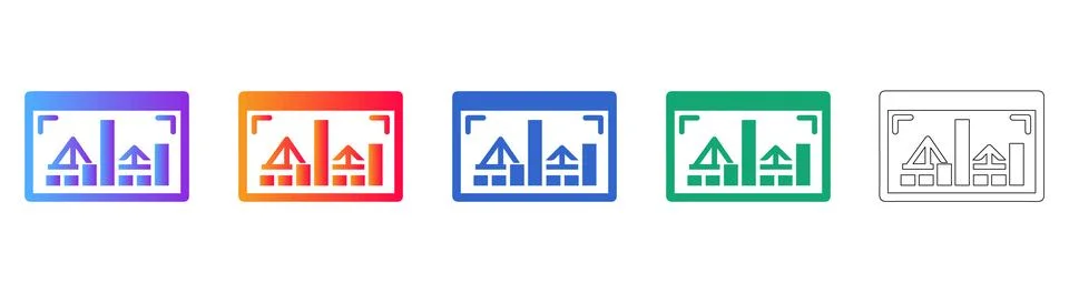 Data Visualization Web Icons with Arrows and Targets 스톡 일러스트