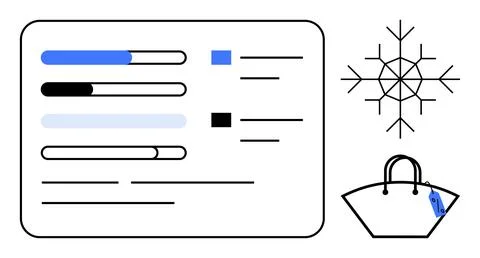 Data visualization, winter, ecommerce, analytics, progress tracking, seasonal 스톡 일러스트