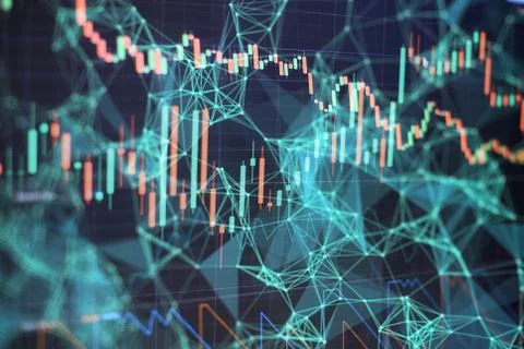 Data volume analysis and computer science industry. Stock market or forex tra Foto stock
