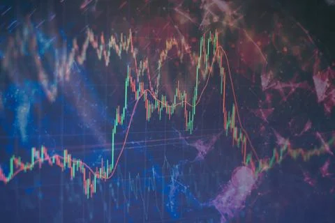 Data volume analysis and computer science industry. Stock market or forex tra Stock Photos