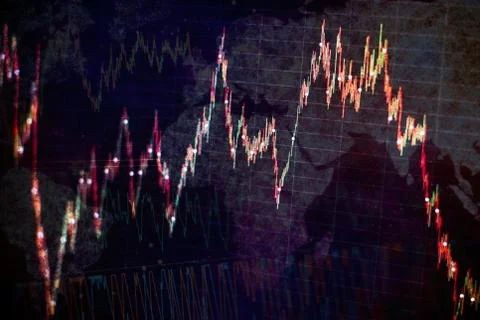 Data volume analysis and computer science industry. Stock market or forex tra Stock Photos