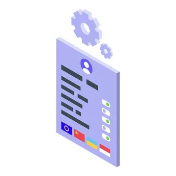 Data vpn access icon isometric vector. Server secure Illustrazione stock