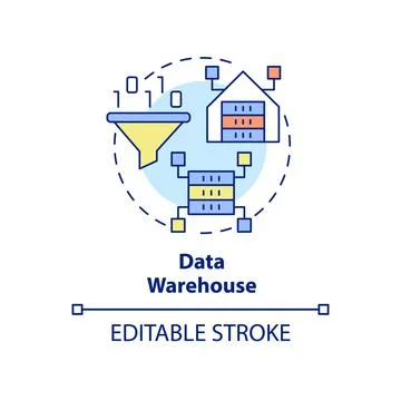 Data warehouse concept icon 스톡 일러스트