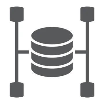 Data warehouse glyph icon, data and analytics Stock Illustration