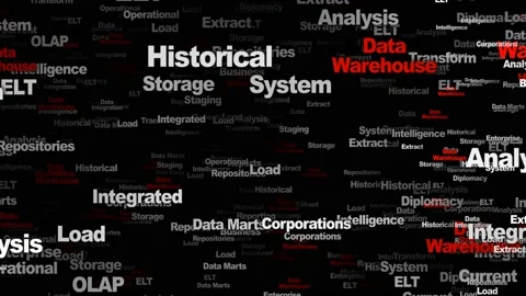 DATA WAREHOUSE Keywords Animation, Background, Loop 스톡 동영상 149228149