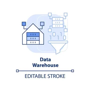 Data warehouse light blue concept icon Illustrazione stock