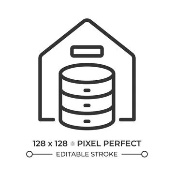 Data warehouse line icon 스톡 일러스트
