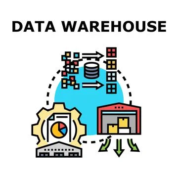 Data warehouse system collecting storing analyzing information Stock Illustration