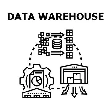 Data warehouse system collecting storing analyzing information Stock Illustration