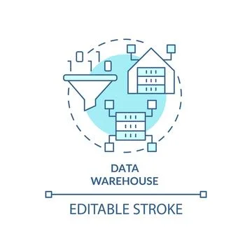 Data warehouse turquoise concept icon Illustrazione stock