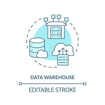 Data warehouse turquoise concept icon Stock Illustration