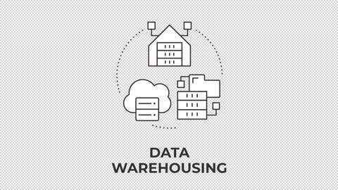 Data warehousing animated line concept icon Stock Footage 346720033
