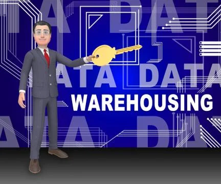 Data Warehousing Datacenter Resources Storage 3d Rendering Stock Illustration