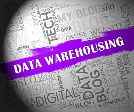Data Warehousing Datacenter Resources Storage 2d Illustration Stock Illustration