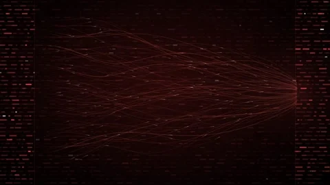 Data Warning Funnel Pulling A Red Binary Code Matrix Into A Single Node Stock-Footage 343229048
