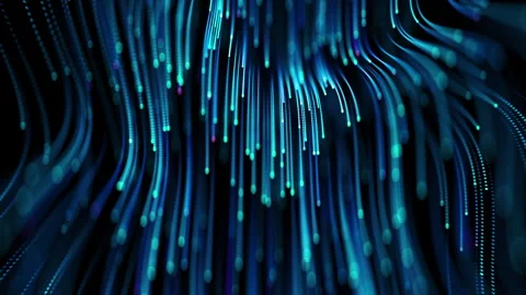 Data waterfall or digital wall. Looped. Dot terrain cold colours waves. Light Stock Footage 252047237