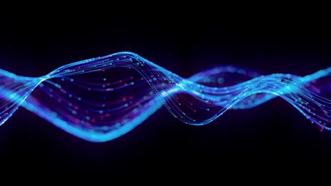 Data wave or water waves slice background. Looped. Dot terrain cold waves. Light Stock Footage 251828833