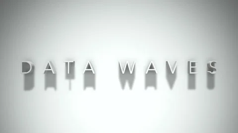 Data waves 3D title animation with shadows on a white background Stock Footage 297386895
