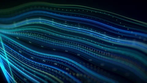 Data Waves Transfer in a 3D animation Stock Footage 239049626