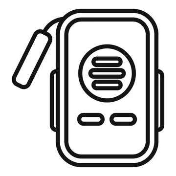 Data wearable tracker icon outline vector. System data network イラスト素材