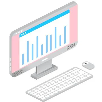 Data web analytics icon vector computer isolated Stock Illustration