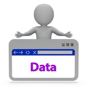 Data Webpage Means Files Facts And Bytes 3d Rendering Stock Illustration