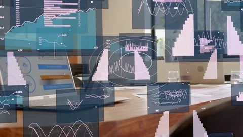 Data widgets appearing after feed, growing and forming radar overlay, covering Stock Footage 337912965