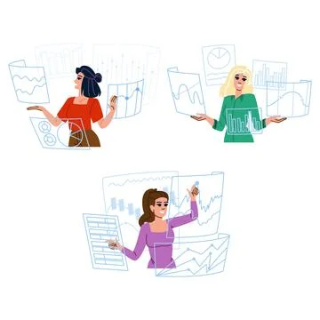 Data woman chart vector Ilustración de archivo