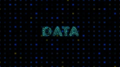 Data, word in digital animation, microprocessor texture. Big Data Digital City Stock Footage 106056594