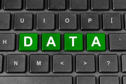 Data word on keyboard Foto stock