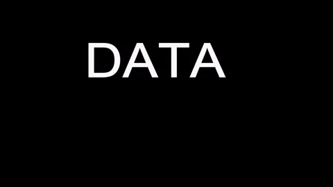 DATA Word Typography Animation With White Lines Transition On Black Background Stock Footage 346406572