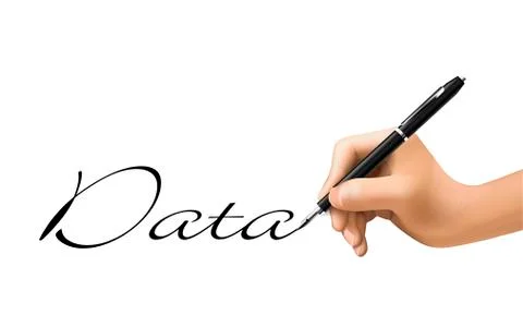Data word written by 3d hand 스톡 일러스트