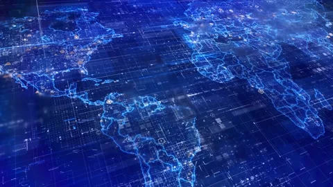 Data World Map Stock Footage 140355504