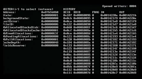 Data writer status on computer screen Stock Footage 43439366