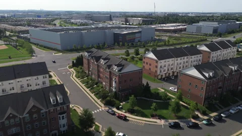 DataBank Data Center Beside Ashburn Townhomes Video stock 342691366