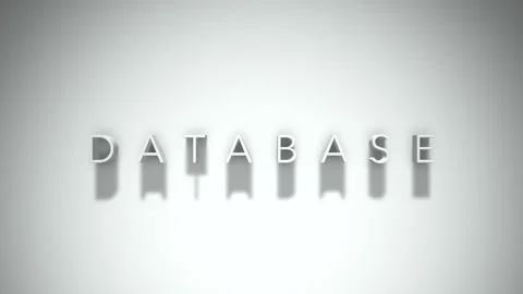 Database 3D title animation with shadows on a white background Stock-Footage 297216649