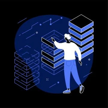 Database abstract concept vector illustration. Stock Illustration