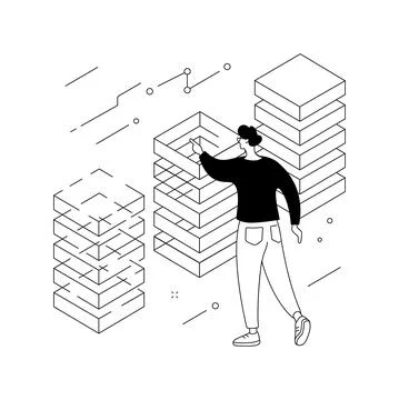 Database abstract concept vector illustration. イラスト素材