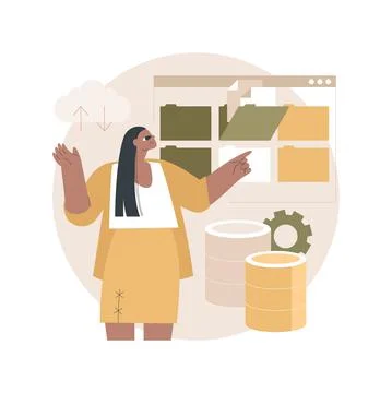 Database abstract concept vector illustration. Stock Illustration